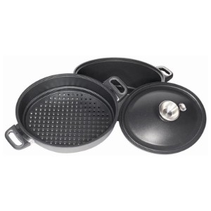 AMT Gastroguss - 3 darabos pároló edény készlet - gőzfőzéshez, 33 x 26 cm / 6 L
