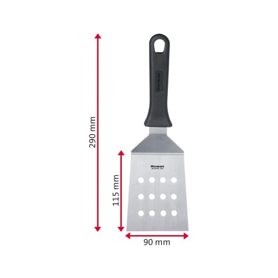 Spatula perforációkkal "Master Line, 11,5 x 9 cm, rozsdamentes acél - Westmark
