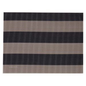 "Stripes" asztali szőnyeg, 42 x 32 cm, vinil, bézs/fekete - Saleen