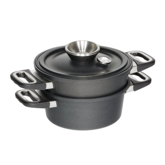 AMT Gastroguss - 3 darabos pároló edény készlet - gőzfőzéshez, 33 x 26 cm / 6 L