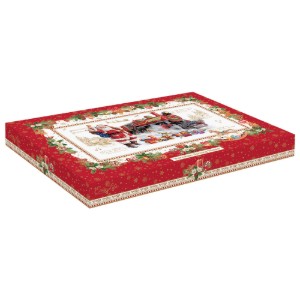 Nuova R2S - 35 x 23 cm-es porcelán tálalótálca - "KARÁCSONYI EMLÉKEK" motivummal