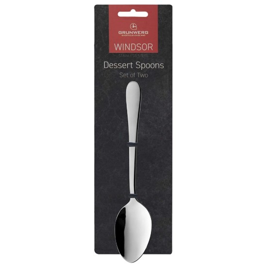 Készlet 2 "Windsor" desszert evőkanál, rozsdamentes acél - Grunwerg