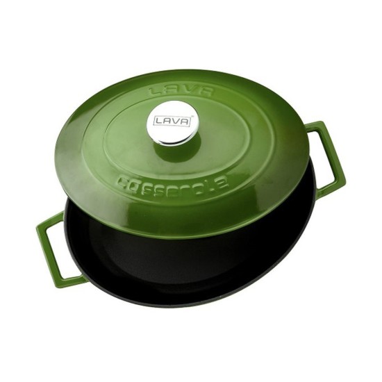 Ovális lábas, öntöttvas, 25 cm, <<Folk>>, zöld - LAVA