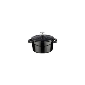 Lava öntvény lábas, 10cm/0,35L, "Folk", fekete