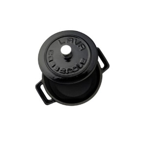 Lava öntvény lábas, 10cm/0,35L, "Folk", fekete