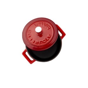Lava öntvény lábas, 10cm/0,35L "Folk", Piros