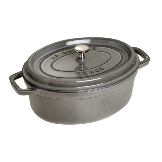 Staub ~ 31 cm / 5,5 l, Graphite Grey ovális Cocotte edény, öntöttvas
