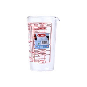Pyrex - 500 ml - es mércézett magas bögre boroszilikát üvegből