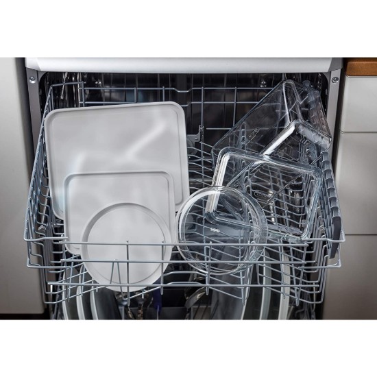 Pyrex - 800 ml - es téglalap alakú hőálló üvegedény műanyag fedéllel
