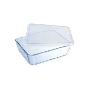  Pyrex - 4 L - es téglalap alakú hőálló üvegedény műanyag fedéllel