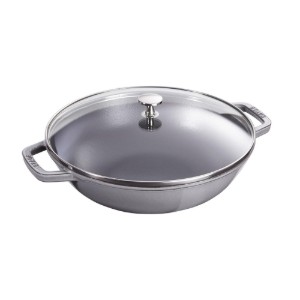 Staub wokserpenyő, 30 cm, öntöttvas, Graphite Grey 