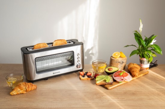 Zokura - 1200 W-os  2 szeletes kenyérpirító üvegablakkal