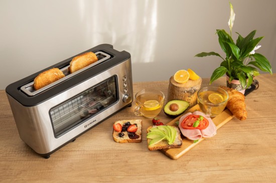 Zokura - 1200 W-os  2 szeletes kenyérpirító üvegablakkal
