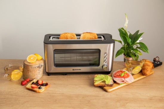 Zokura - 1200 W-os  2 szeletes kenyérpirító üvegablakkal