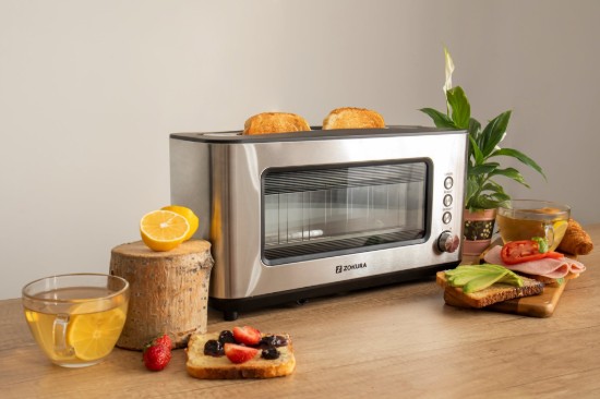 Zokura - 1200 W-os  2 szeletes kenyérpirító üvegablakkal