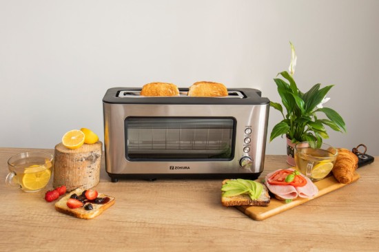 Zokura - 1200 W-os  2 szeletes kenyérpirító üvegablakkal