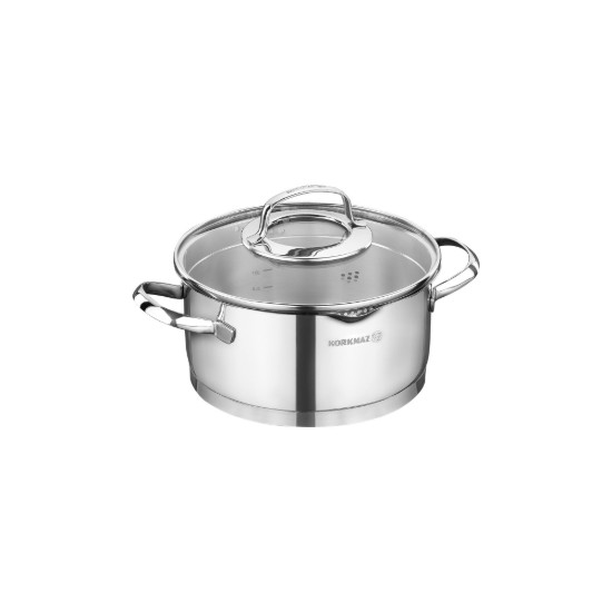 Rozsdamentes acél lábas fedővel, 16cm/1,6L, "Steama" - Korkmaz