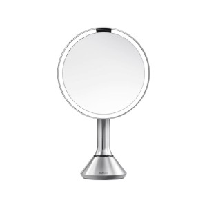 Kozmetikai tükör, fényerőszabályzó funkció, 20 cm, Brushed - simplehuman