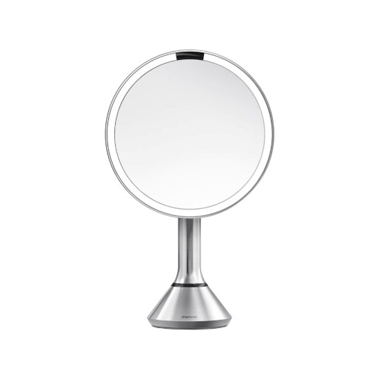 Kozmetikai tükör, fényerőszabályzó funkció, 20 cm, Brushed - simplehuman