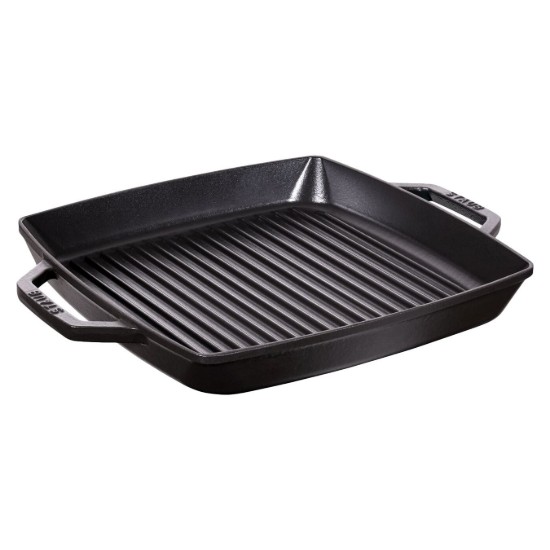 Staub négyszögletes grillserpenyő, 33 cm, öntöttvas, Fekete