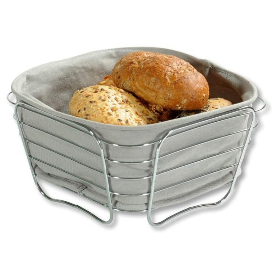 Kenyérkosár, krómozott fém, 21 × 21 cm, Szürke - Kesper
