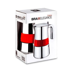 BRA - Kávéfőző, rozsdamentes acél, 200 ml, "Elegance", Piros