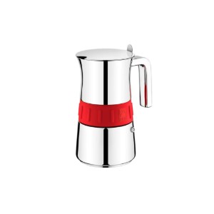BRA - Kávéfőző, rozsdamentes acél, 200 ml, "Elegance", Piros
