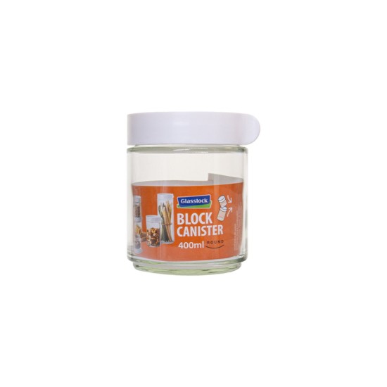Glasslock üveg ételtároló 400 ml, Fehér