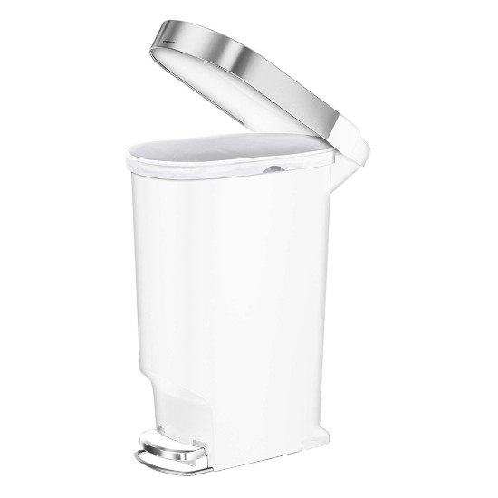 Szemetes ''Slim'', pedállal, 40 l, műanyag, White - simplehuman
