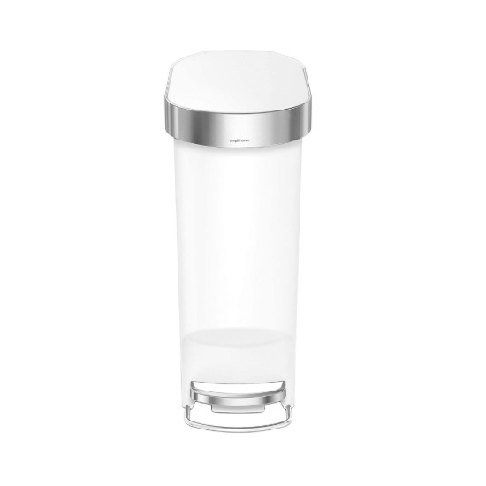 Szemetes ''Slim'', pedállal, 40 l, műanyag, White - simplehuman