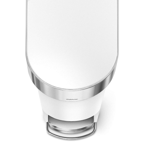 Szemetes ''Slim'', pedállal, 40 l, műanyag, White - simplehuman