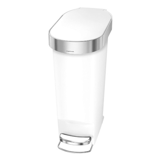 Szemetes ''Slim'', pedállal, 40 l, műanyag, White - simplehuman