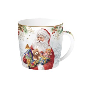 Porcelán bögre, 350 ml, "SANTA IS COMING" - Nuova R2S márka