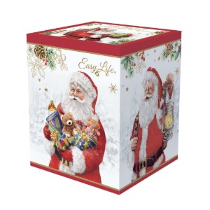 Bögre tetővel és infúzióval, 350 ml, "SANTA IS COMING" - Nuova R2S márka