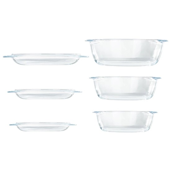 3 db Hőálló üvegből készült, élelmiszertároló edény készlet "Essentials" - Pyrex