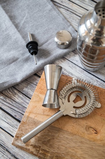 Kitchen Craft Dupla méretű koktélos pohár, 25/50 ml, rozsdamentes acél, ezüstös színű