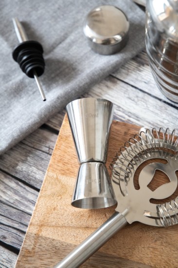 Kitchen Craft Dupla méretű koktélos pohár, 25/50 ml, rozsdamentes acél, ezüstös színű