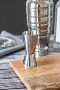 Kitchen Craft Dupla méretű koktélos pohár, 25/50 ml, rozsdamentes acél, ezüstös színű