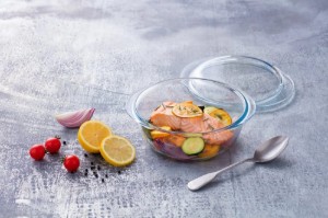 Kerek tányér, hőálló üvegből, 1,6L + 0,5L, "4 in 1" - Pyrex