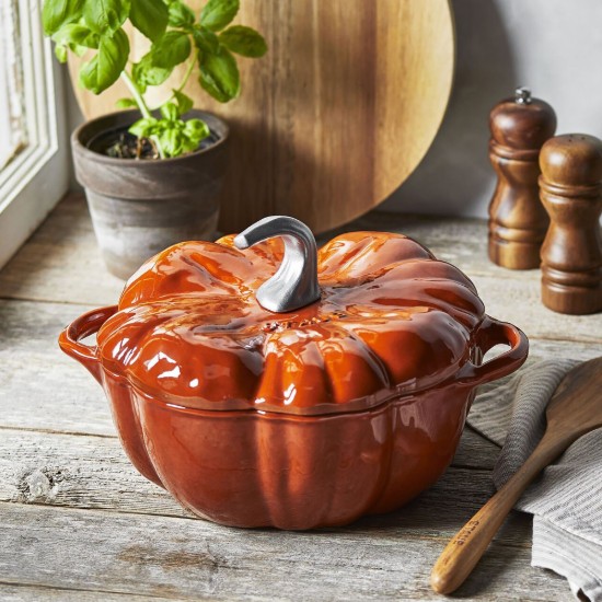  Staub - Pumpkin Cocotte fazék, öntöttvas, 24cm/3,45L, Cinnamon
