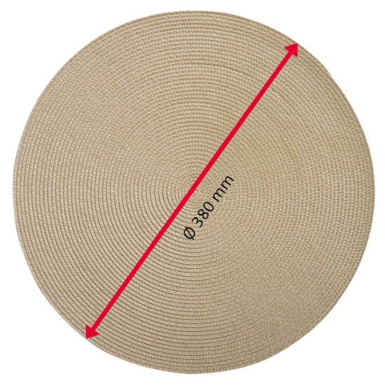 Kerek alakú asztalszőnyeg, 38 cm, "Circle", Ivory - Saleen