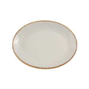 Ovális tányér, porcelán, 24 cm, "Északok", szürke - Porland