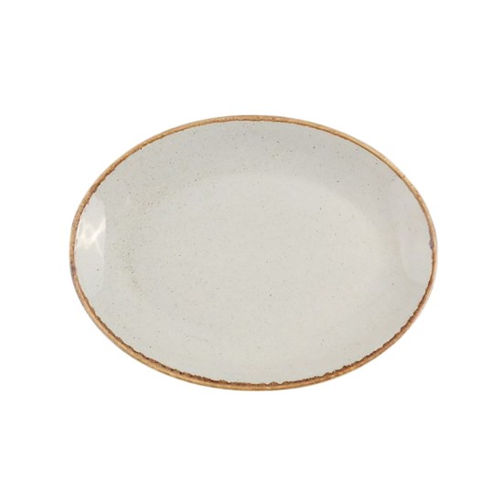 Ovális tányér, porcelán, 24 cm, "Északok", szürke - Porland