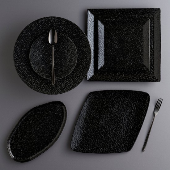 Porcelán tál, 32cm, "Ethos Black Moss" - Porland