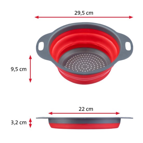 Összecsukható szűrő, műanyag, 22 cm, "Maxi", piros - Westmark