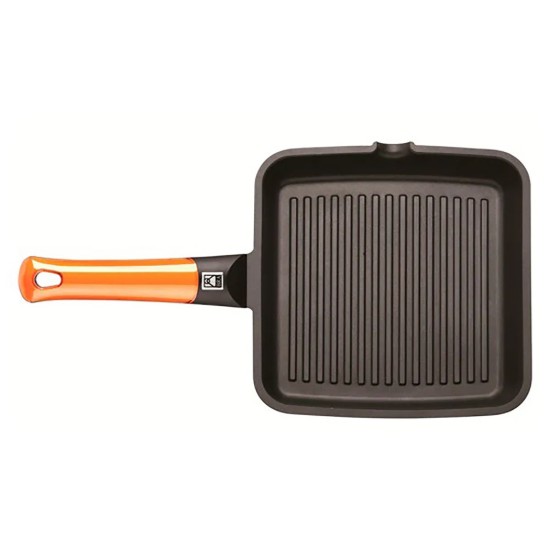 Szögletes grillserpenyő, alumínium, 28x28 cm, "Efficient Orange" - BRA