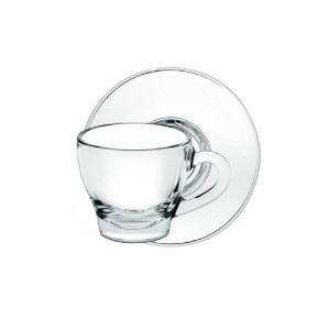 2 db cappuccino csésze készlet csészealjakkal, üveg, 180 ml, Ischia - Borgonovo