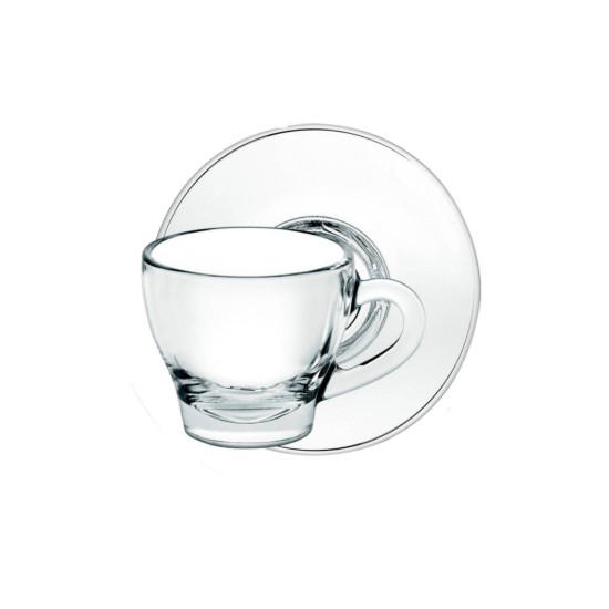 2 db cappuccino csésze készlet csészealjakkal, üveg, 180 ml, Ischia - Borgonovo