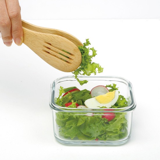 Szögletes élelmiszertároló edény, üveg, 490ml, kék, "Color" - Glasslock