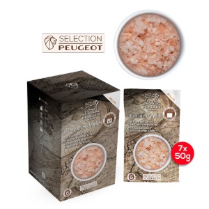 7 tasak rózsaszín durva só készlet, 7x50g, "Spices" - Peugeot